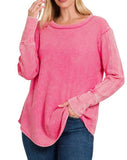 Washed Waffle Long Sleeve Top - *6//COLORS*