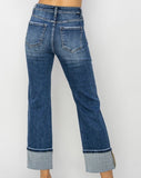 Center Seam Crop Jeans - Dark Wash