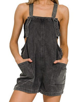 Washed Knot Romper / Shortalls