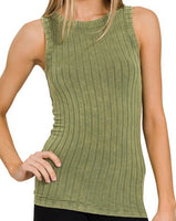 Washed Wide Ribbed Tank - 4 Colors