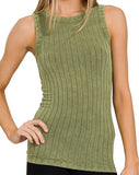 Washed Wide Ribbed Tank - 4 Colors
