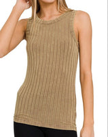 Washed Wide Ribbed Tank - 4 Colors