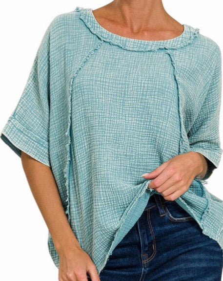 Washed Gauze Raglan Top - *4//COLORS*