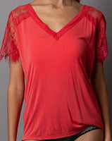 Lace Sleeve V-Neck - *3//COLORS*