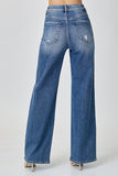High Rise Wide Leg Jeans - Med Wash
