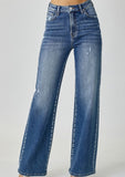 High Rise Wide Leg Jeans - Med Wash