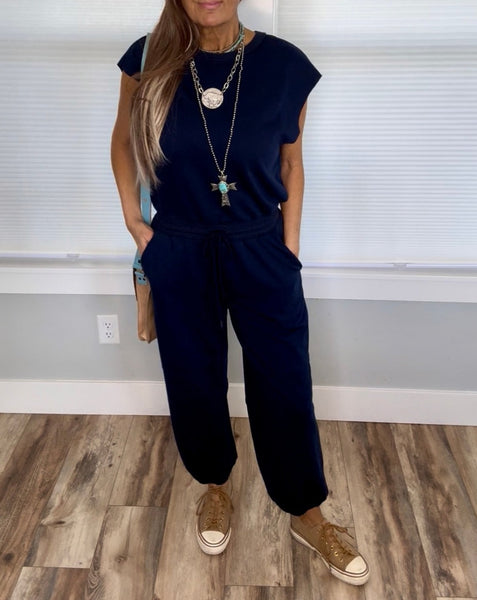 Jogger Jumpsuit in Navy