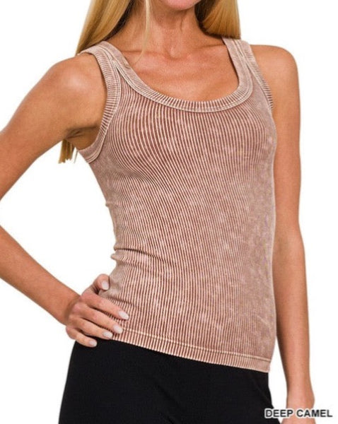 Reversible Washed Ribbed Tank - *7//COLORS*