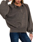 Snap Washed Fleece Pullover - *8//COLORS*