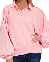 Snap Washed Fleece Pullover - *8//COLORS*