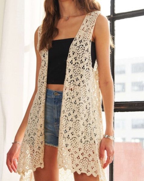 Crochet Hi-Low Vest - *2//COLORS*