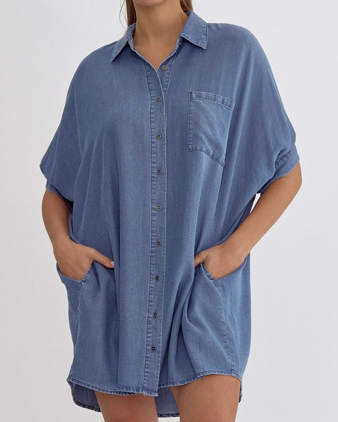 Button Down Denim Dress