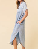 Short Sleeve Denim Shirt Dress