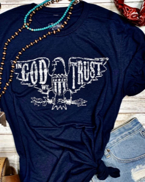 In God We Trust T-Shirt in Navy