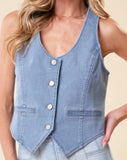 Tailored Denim Vest - *3//COLORS*
