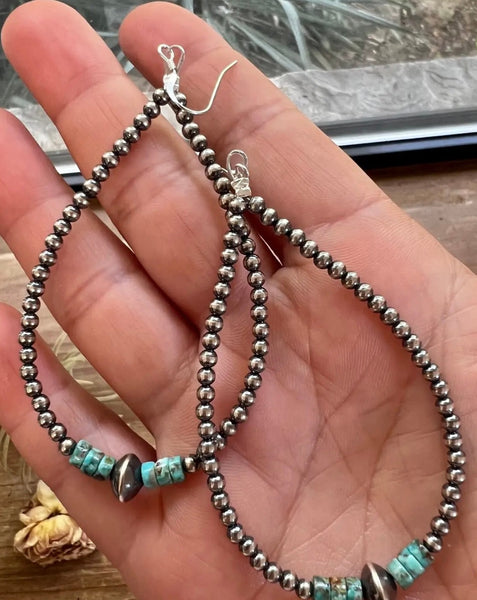 Sterling Silver & Turquoise Teardrop Earrings