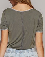 Lace Trim Tee *3//COLORS*