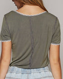 Lace Trim Tee *3//COLORS*