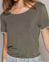 Lace Trim Tee *3//COLORS*