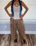 Washed Slouchy Pant - Camel