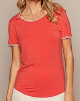 Lace Trim Tee *3//COLORS*