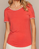 Lace Trim Tee *3//COLORS*
