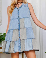 Patchwork Denim Tunic