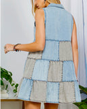 Patchwork Denim Tunic