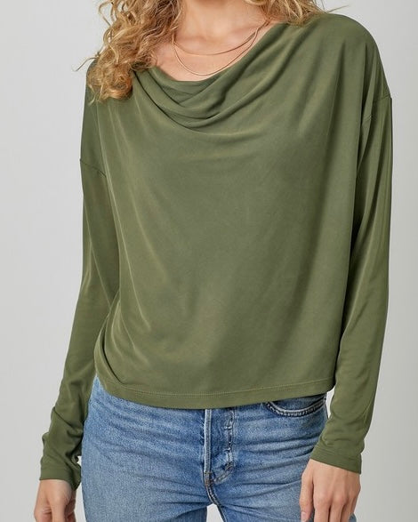 Long Sleeve Cowl Neck Top - *3//COLORS*