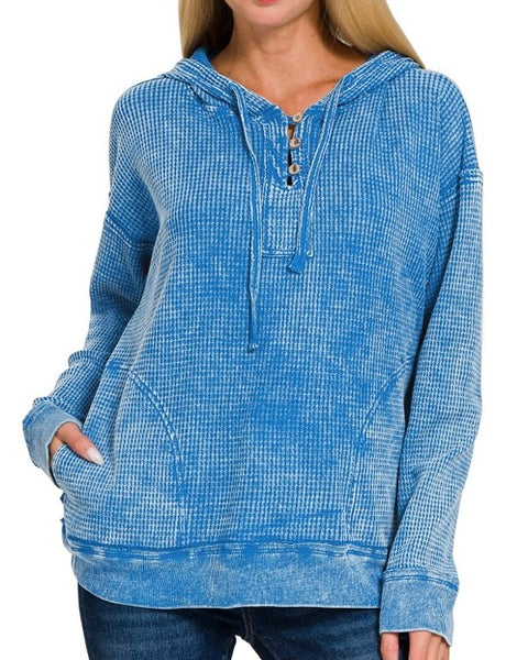 Washed Waffle Hoodie - *3//COLORS*