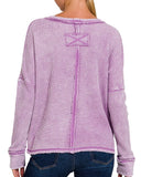 Washed Baby Waffle Long Sleeve Top *5//COLORS*