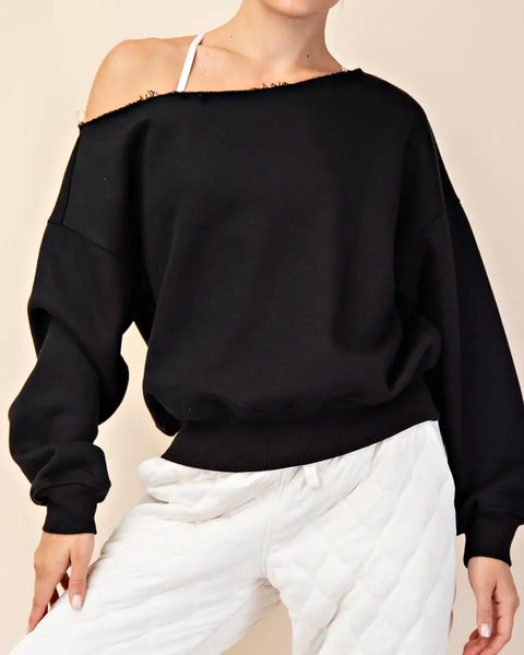 Off Shoulder Long Sleeve Sweatshirt *7//COLORS*