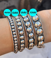 Sterling Silver Stud Bangle / Cuff Bracelet