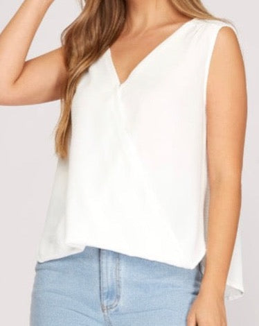 Sleeveless Crossover Top - Off White