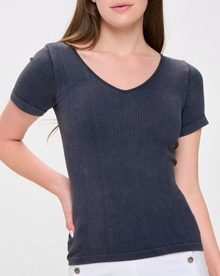 Washed Ribbed Reversible Top *7/COLORS* – Bella Blue Boutique
