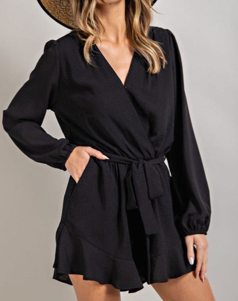 Black Crossover Romper