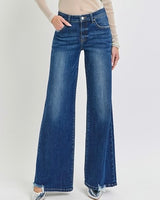 Mid Rise Wide Leg Jean - DARK