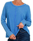 Washed Baby Waffle Long Sleeve Top *5//COLORS*