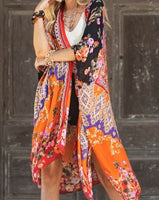 Rose Kimono - Black Multi