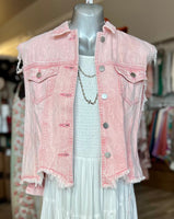 Pink Denim Vest