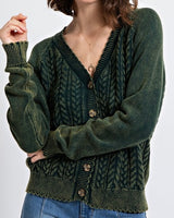 Scallop Detail Vintage Cable Cardigan - *3//COLORS*