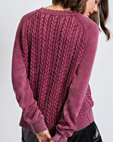 Scallop Detail Vintage Cable Cardigan - *3//COLORS*