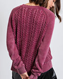 Scallop Detail Vintage Cable Cardigan - *3//COLORS*