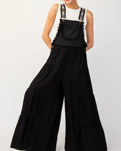 Tiered Overalls / Jumpsuit in Black
