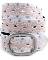 Vintage White Studded Belt
