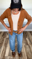 Scallop Detail Vintage Cable Cardigan - *3//COLORS*
