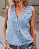Sky Blue Sleeveless Crossover Top