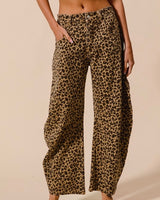 Cheetah Barrel Jeans