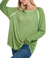 Mineral Washed Long Sleeve Top