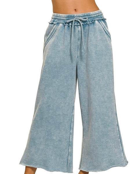 Washed Fleece Crop SweatPant